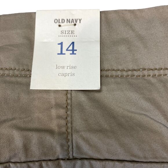 Old Navy Capri Pants Women's Size 14 Tan Wide Leg Low Rise Flat Front Outdoor - Picture 6 of 16